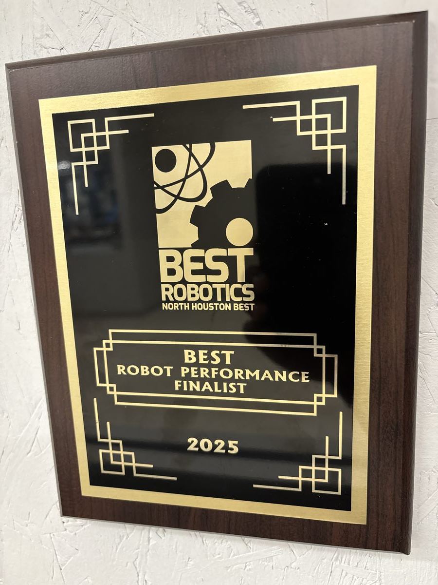 Waller Robotics' 2025 North Houston BEST Robot Performance Finalist plaque